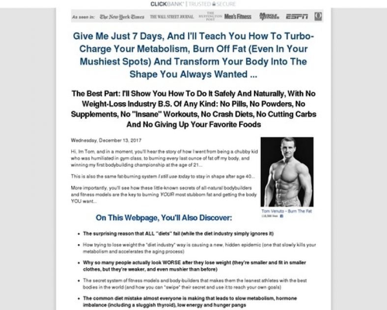 Burn The Fat Body Transformation System – Tom Venuto