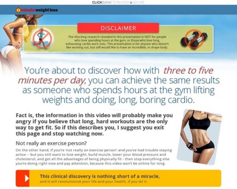 1 Minute Weight Loss – Forget the exercise regimes