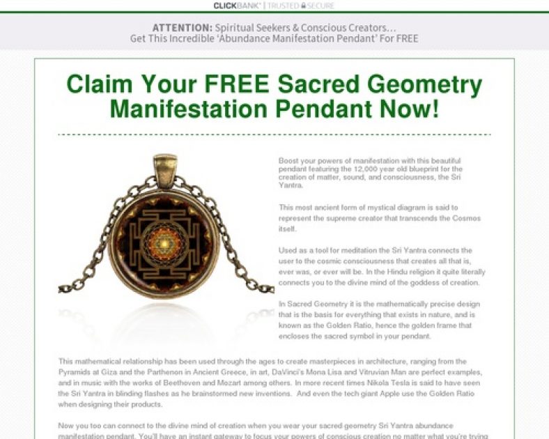 Sacred Geometry Manifestation Pendant