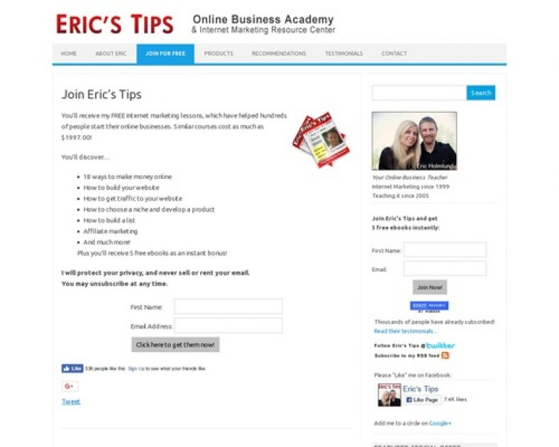 Join Eric’s Tips | Eric's Tips