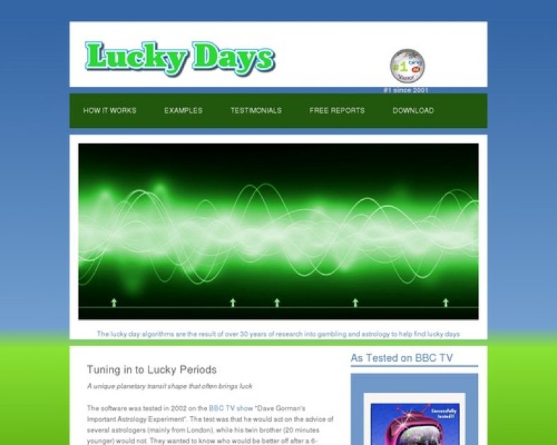 Lucky Days Astrology software for gambling