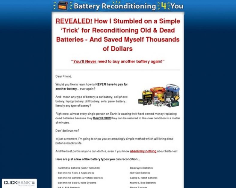 Battery Reconditioning 4 You - How To Recondition Death Batteries