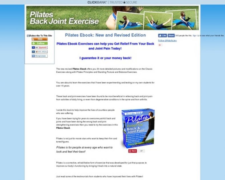 Pilates Ebook -Pilates Relief for Back and Joint Pain