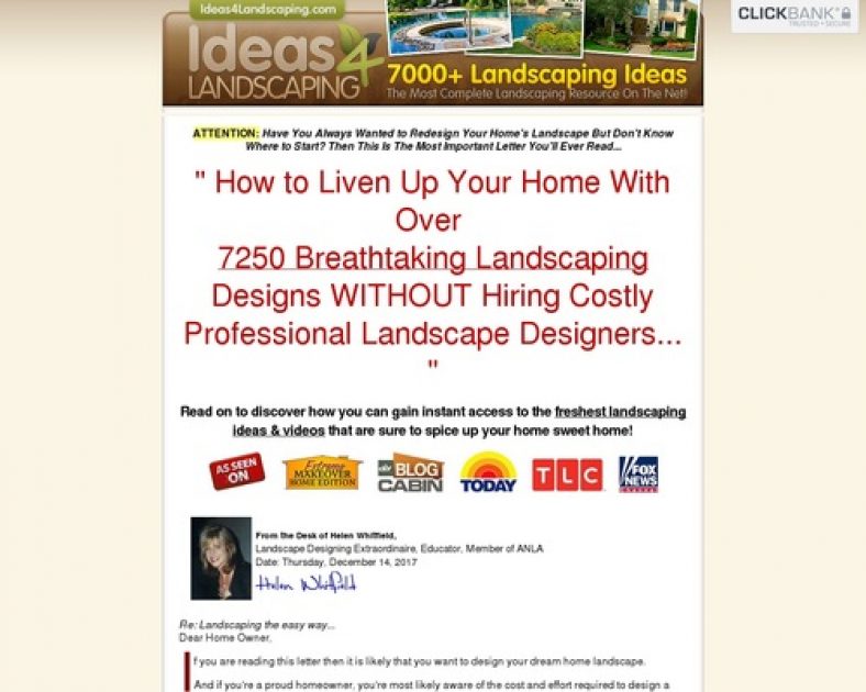 7250 Landscaping Ideas – $56.77 Per Sale + Backend