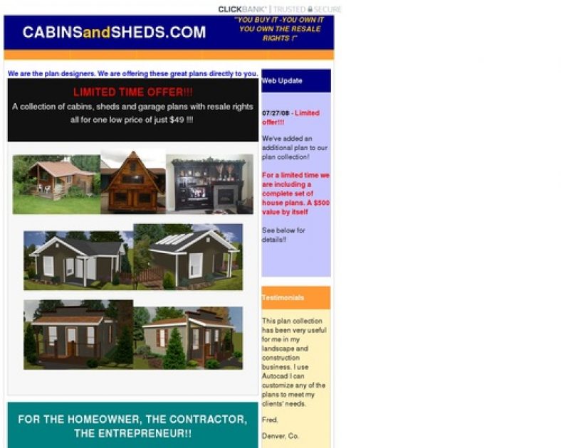 Cabins and Sheds collection for $49 - You own the rights!!