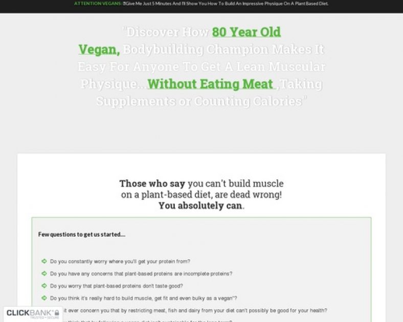 The Plant Based Bodybuilding System - Over 80 High Protein Recipes