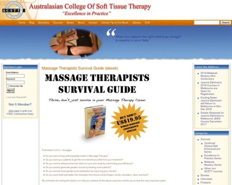Soft Tissue Therapy » Massage Therapists Survival Guide (ebook)