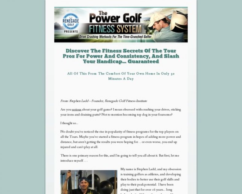 Discover The Fitness Secrets Of The Tour Pros For Power And Consistency, And Slash Your Handicap... Guaranteed - Power Golf Workouts