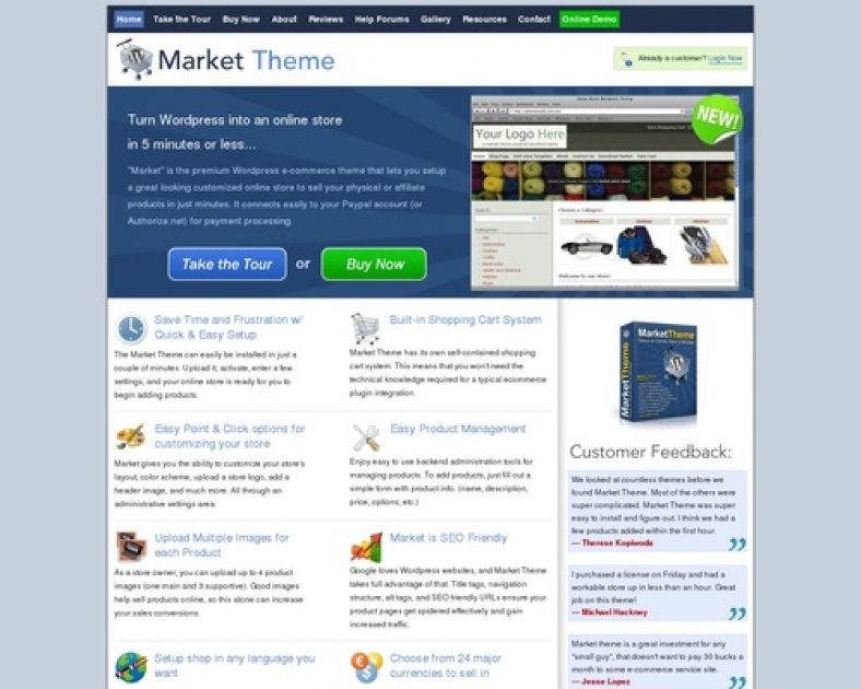 Market Theme -- Turn Wordpress Into An Online Store