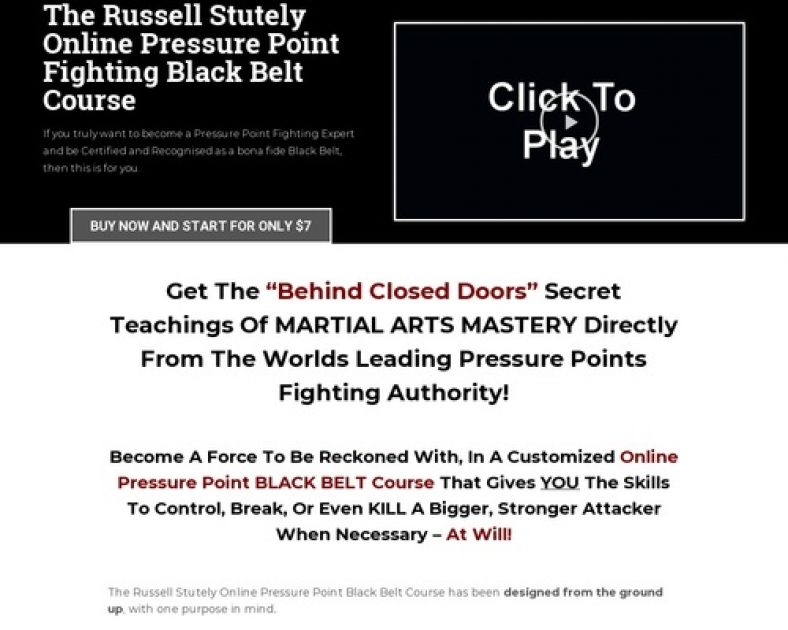 Clickbank – Online Pressure Point Black Belt Course | Learn Pressure Point Fighting