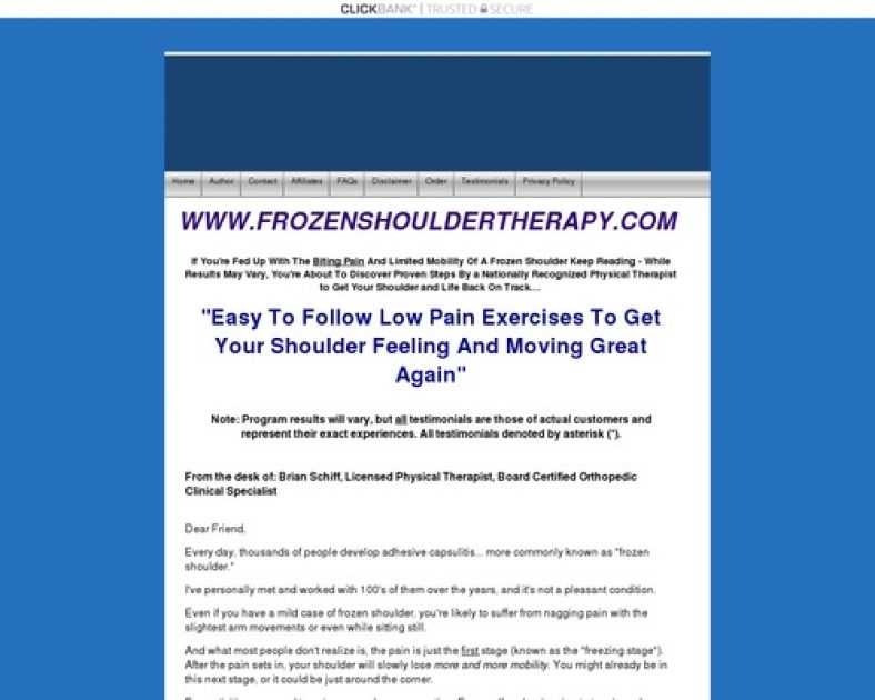 Proven treatment for frozen shoulders, shoulder pain & stiffness – FROZENSHOULDERTHERAPY.COM