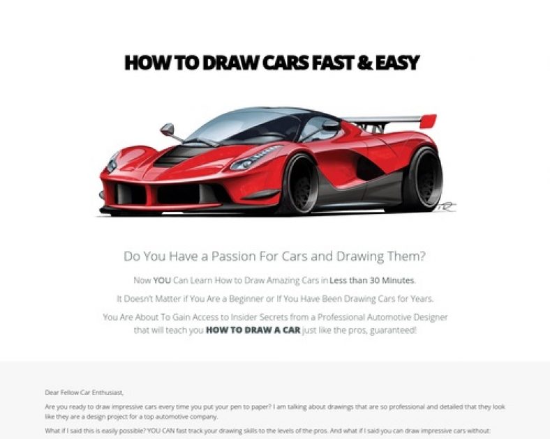 How To Draw A Car Fast & Easy – with Tim Rugendyke
