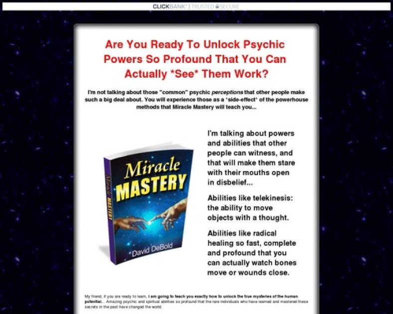 Miracle Mastery - Extreme, *Physical* Psychic Abilities