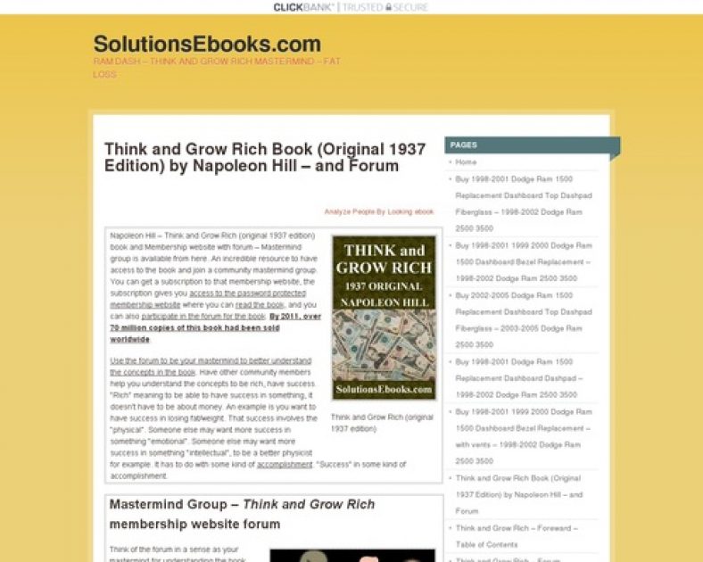 Think & Grow Rich (original 1937) Ebook - & Forum - Membership Website