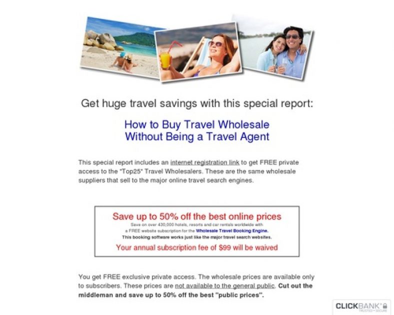 How To Buy Travel Wholesale Without Being A Travel Agent- $9.97 Report