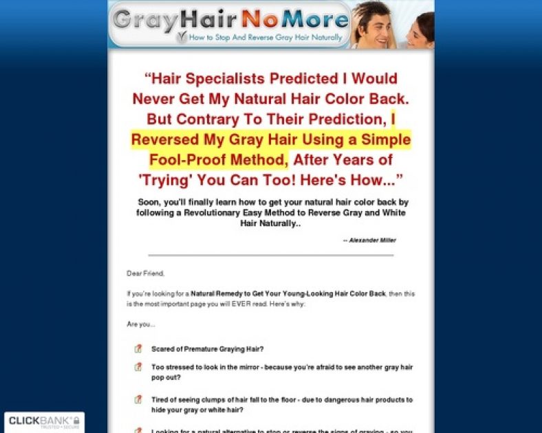 Gray Hair No More - How to Stop And Reverse Gray Hair Naturally
