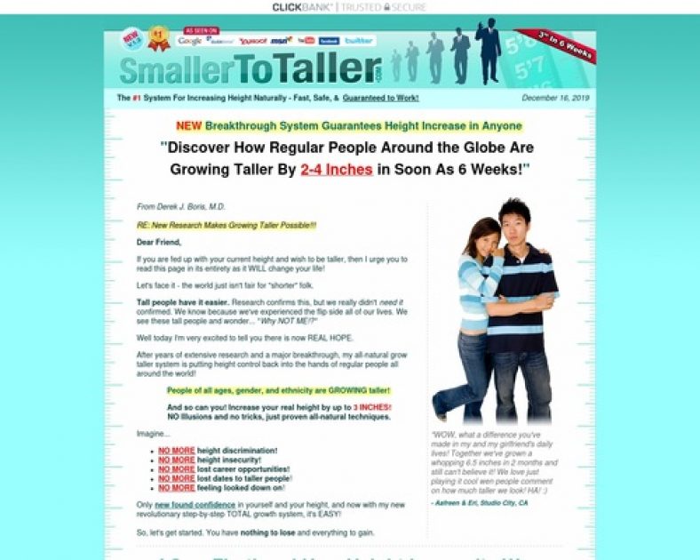 Grow taller and increase your height naturally with PROVEN scientific research!