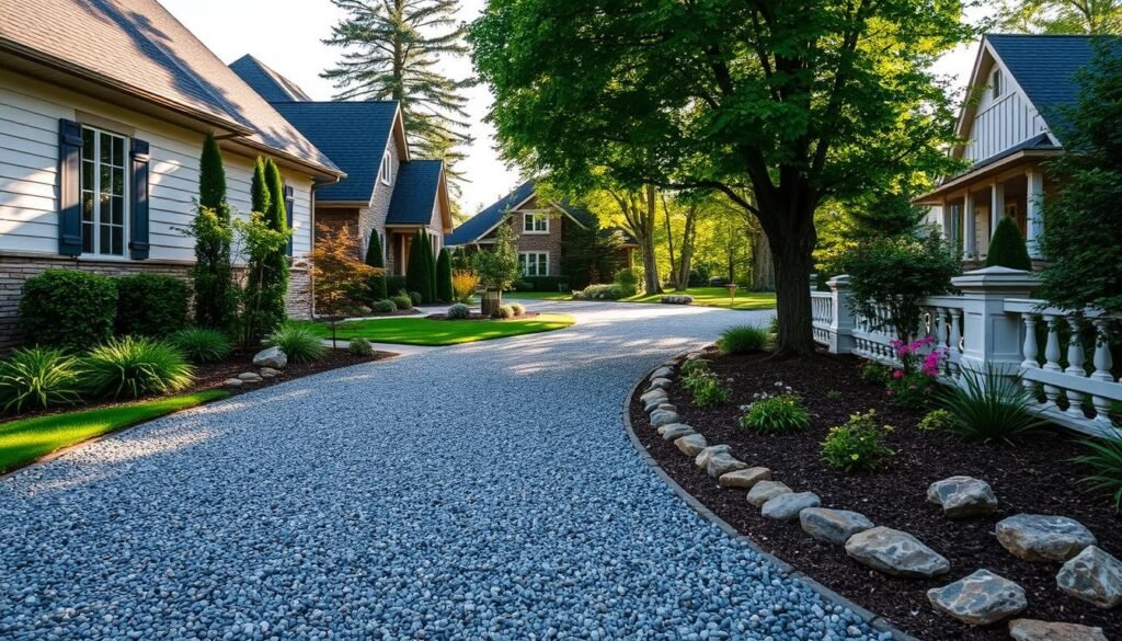 Residential gravel driveways design ideas